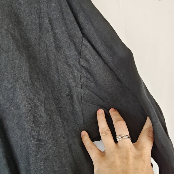 FLAX By Angelheart Vintage Linen Black Long Sleeve T-Shirt Size Large Women's - Picture 7 of 12